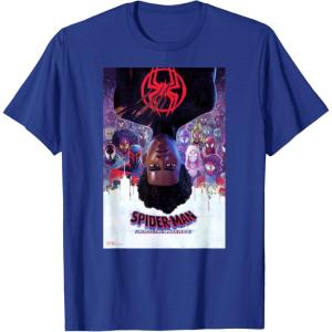 imageMarvel SpiderMan Across the SpiderVerse Theatrical Poster TShirtRoyal Blue