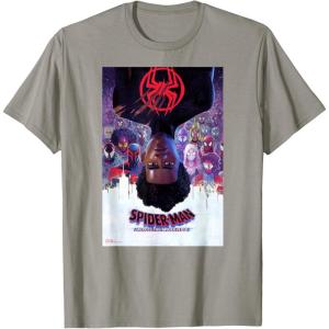 imageMarvel SpiderMan Across the SpiderVerse Theatrical Poster TShirtSlate Grey