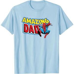 imageMarvel SpiderMan Amazing Dad Comic Book Fathers Day TShirtBaby Blue