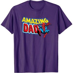 imageMarvel SpiderMan Amazing Dad Comic Book Fathers Day TShirtPurple