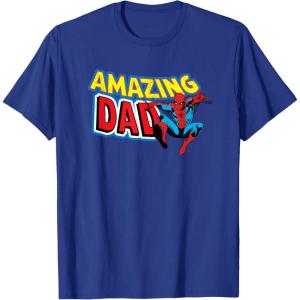imageMarvel SpiderMan Amazing Dad Comic Book Fathers Day TShirtRoyal Blue
