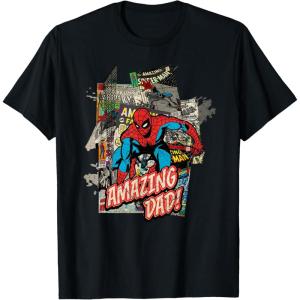 imageMarvel SpiderMan Amazing Dad Fathers Day TShirtBlack