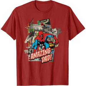 imageMarvel SpiderMan Amazing Dad Fathers Day TShirtCranberry Red