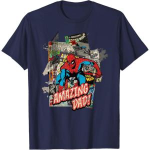 imageMarvel SpiderMan Amazing Dad Fathers Day TShirtNavy Blue