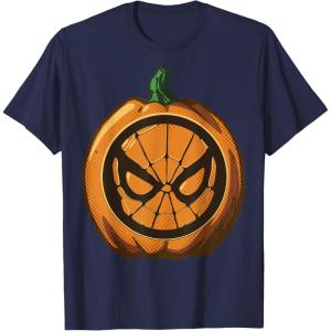 imageMarvel SpiderMan Halloween Pumpkin TShirtNavy Blue