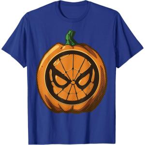 imageMarvel SpiderMan Halloween Pumpkin TShirtRoyal Blue
