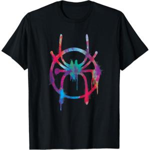 imageMarvel SpiderMan Into the SpiderVerse Rainbow Icon TShirtBlack