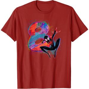 imageMarvel SpiderMan Miles Morales 8th Birthday Graphic TShirtCranberry Red