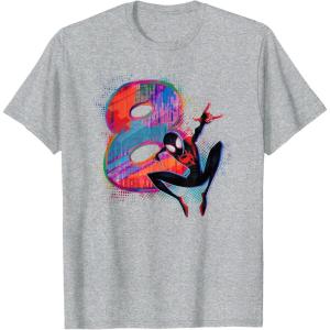 imageMarvel SpiderMan Miles Morales 8th Birthday Graphic TShirtHeather Grey