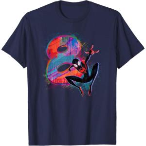 imageMarvel SpiderMan Miles Morales 8th Birthday Graphic TShirtNavy Blue