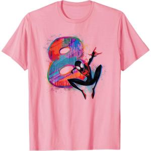 imageMarvel SpiderMan Miles Morales 8th Birthday Graphic TShirtPink