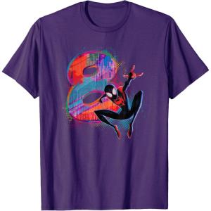 imageMarvel SpiderMan Miles Morales 8th Birthday Graphic TShirtPurple