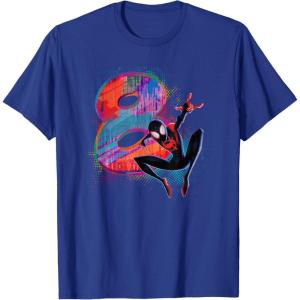 imageMarvel SpiderMan Miles Morales 8th Birthday Graphic TShirtRoyal Blue