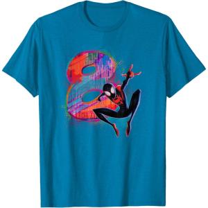 imageMarvel SpiderMan Miles Morales 8th Birthday Graphic TShirtSapphire Blue