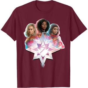 imageMarvel Studios The Marvels Carol Monica Kamala Power Icon TShirtBurgundy