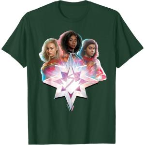 imageMarvel Studios The Marvels Carol Monica Kamala Power Icon TShirtDark Green
