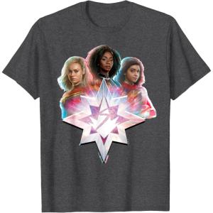 imageMarvel Studios The Marvels Carol Monica Kamala Power Icon TShirtDark Heather Grey
