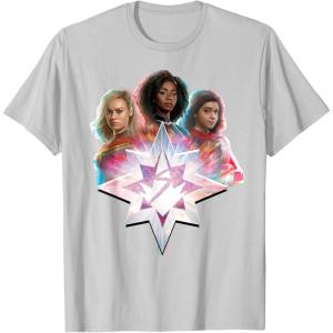 imageMarvel Studios The Marvels Carol Monica Kamala Power Icon TShirtSilver Grey