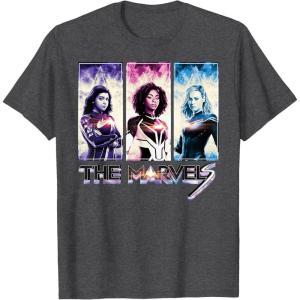 imageMarvel Studios The Marvels Ms Marvel Photon Captain Marvel TShirtDark Heather Grey
