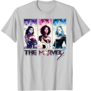 imageMarvel Studios The Marvels Ms Marvel Photon Captain Marvel TShirtSilver Grey