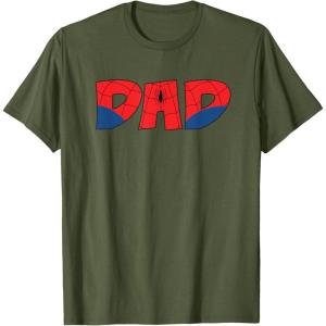 imageMarvel Super Heroes SpiderMan Costume Fathers Day Gift Dad TShirtOlive Green