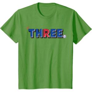 imageMarvel Super Heroes SpiderMan Numbers 3 Three 3rd Birthday TShirtGrass Green