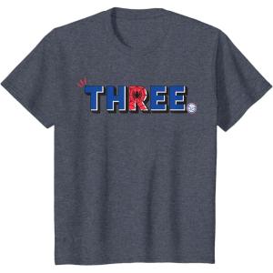 imageMarvel Super Heroes SpiderMan Numbers 3 Three 3rd Birthday TShirtHeather Blue