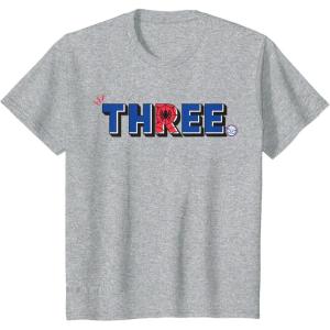 imageMarvel Super Heroes SpiderMan Numbers 3 Three 3rd Birthday TShirtHeather Grey