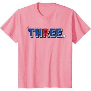 imageMarvel Super Heroes SpiderMan Numbers 3 Three 3rd Birthday TShirtPink