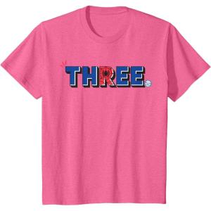 imageMarvel Super Heroes SpiderMan Numbers 3 Three 3rd Birthday TShirtPink Heather
