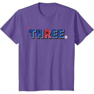 imageMarvel Super Heroes SpiderMan Numbers 3 Three 3rd Birthday TShirtPurple Heather