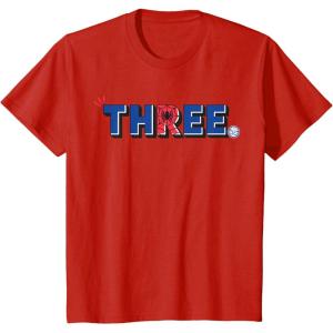 imageMarvel Super Heroes SpiderMan Numbers 3 Three 3rd Birthday TShirtRed