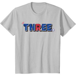 imageMarvel Super Heroes SpiderMan Numbers 3 Three 3rd Birthday TShirtSilver Grey