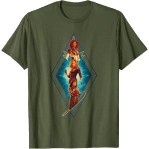 imageMarvel The Marvels Photon Captain Marvel Ms Marvel Diamond TShirtOlive Green