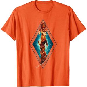 imageMarvel The Marvels Photon Captain Marvel Ms Marvel Diamond TShirtOrange