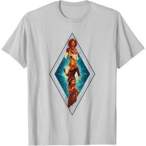 imageMarvel The Marvels Photon Captain Marvel Ms Marvel Diamond TShirtSilver Grey