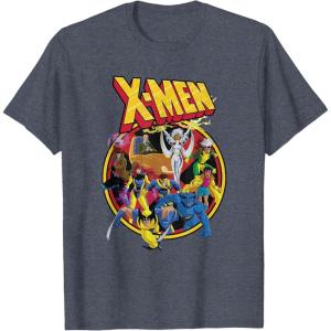 imageMarvel XMen Animated Series Retro 90s TShirtHeather Blue