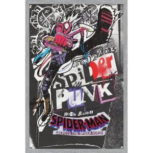 imageTrends International Marvel SpiderMan Across The SpiderVerse  SpiderPunk One Sheet Wall Poster 34L x 224W Premium Unframed VersionGray Framed Version
