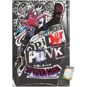imageTrends International Marvel SpiderMan Across The SpiderVerse  SpiderPunk One Sheet Wall Poster 34L x 224W Premium Unframed VersionPoster  Mount Bundle