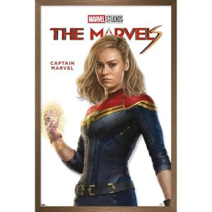 imageTrends International Marvel The Marvels  Captain Marvel Feature Series Wall Poster 34L x 224W Premium Unframed VersionBronze Framed Version