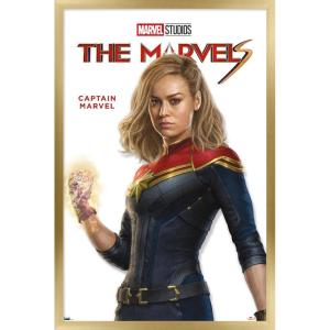 imageTrends International Marvel The Marvels  Captain Marvel Feature Series Wall Poster 34L x 224W Premium Unframed VersionGold Framed Version