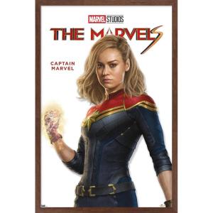 imageTrends International Marvel The Marvels  Captain Marvel Feature Series Wall Poster 34L x 224W Premium Unframed VersionMahogany Framed Version