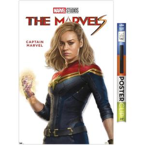 imageTrends International Marvel The Marvels  Captain Marvel Feature Series Wall Poster 34L x 224W Premium Unframed VersionPremium Poster  Clip Bundle