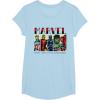 imageMarvel Avengers and SpiderMan Super Hero Real Names Retro TShirtBaby Blue