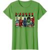 imageMarvel Avengers and SpiderMan Super Hero Real Names Retro TShirtGrass Green