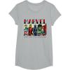 imageMarvel Avengers and SpiderMan Super Hero Real Names Retro TShirtHeather Grey