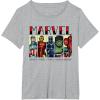 imageMarvel Avengers and SpiderMan Super Hero Real Names Retro TShirtHeather Grey