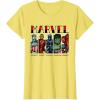 imageMarvel Avengers and SpiderMan Super Hero Real Names Retro TShirtLemon Yellow