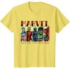 imageMarvel Avengers and SpiderMan Super Hero Real Names Retro TShirtLemon Yellow