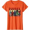 imageMarvel Avengers and SpiderMan Super Hero Real Names Retro TShirtOrange